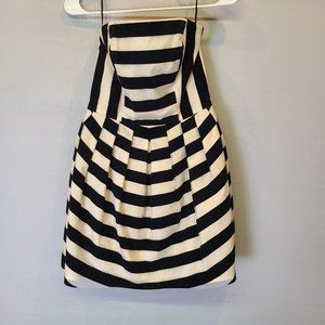 Topshop Dress Velvet Stripe Strapless original barbie style Mini Womens 4